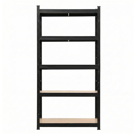 5 tier steel garage shelving rack in black view 4