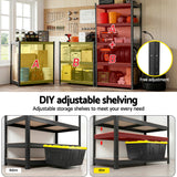 5 tier steel garage shelving rack in black view 6