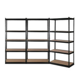 Rannoch Boltless Garage Shelving Rack, 5 Tier, 3m x 1.8m, Matt Black