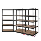 Aviemore Garage Boltless Shelving Rack, 5 Tier, 5m x 1.8m, Black, Twin Pack