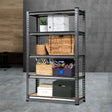 5 tier steel garage shelving rack in charcoal