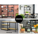 5 tier steel garage shelving rack in charcoal