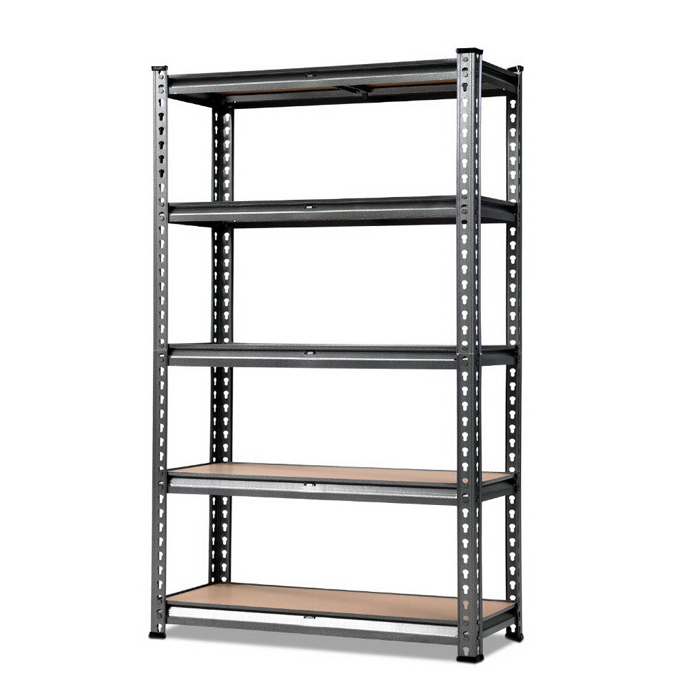 5 tier steel garage shelving rack in charcoal