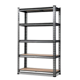 5 tier steel garage shelving rack in charcoal