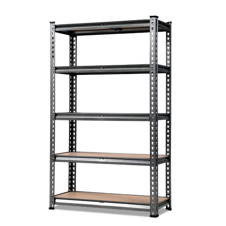 5 tier steel garage shelving rack in charcoal