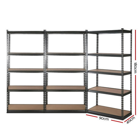 Aviemore Garage Boltless Shelving Rack, 5 Tier, 3m x 1.8m, Grey