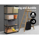 Aviemore Garage Boltless Shelving Rack, 5 Tier, 3m x 1.8m, Grey