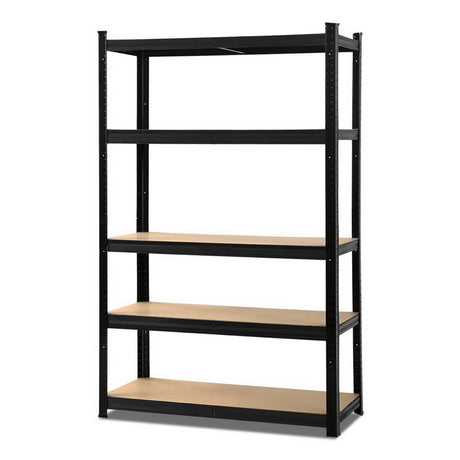 5 tier steel garage shelving rack in black