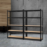 Rannoch Boltless Garage Shelving Rack, 5 Tier, 2m x 1.8m, Black