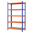 5 tier garage shelving rack 90 x 40 x 180 cm orange and blue