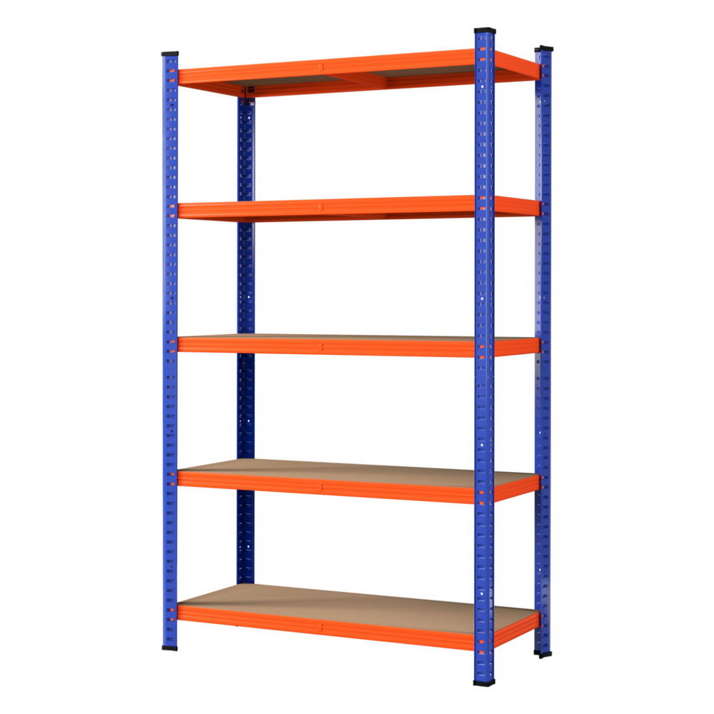 5 tier garage shelving rack 90 x 40 x 180 cm orange and blue
