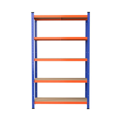 5 tier garage shelving rack 90 x 40 x 180 cm orange and blue