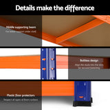 5 tier garage shelving rack 90 x 40 x 180 cm orange and blue