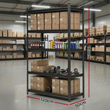 Nevis Convertible Workbench Shelving Rack, 5 Tier, 120 x 50 x 183cm, Black