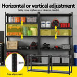 Nevis Convertible Workbench Shelving Rack, 5 Tier, 120 x 50 x 183cm, Black