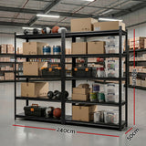 Glencoe Garage Steel Shelving Rack, 5 Tier, 2.4m x 1.8m