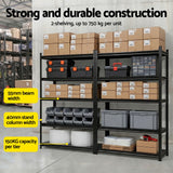 Glencoe Garage Steel Shelving Rack, 5 Tier, 2.4m x 1.8m