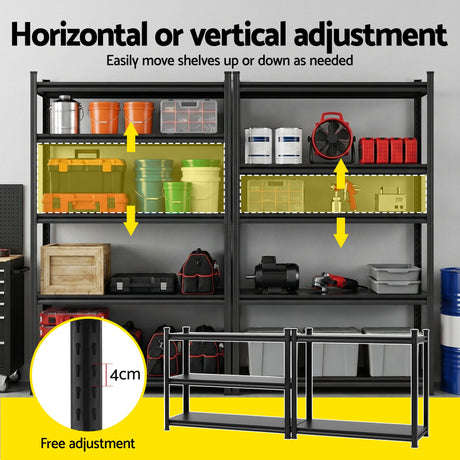 Glencoe Garage Steel Shelving Rack, 5 Tier, 2.4m x 1.8m