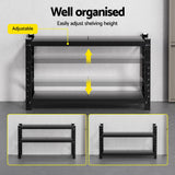 Dalwhinnie Garage Z Brace Shelving Rack, 2 Tier, 1.5m x 0.9m x 0.6m, Black