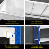 Dalwhinnie Garage Z Brace Shelving Rack, 2 Tier, 2m x 0.9m x 0.6m, Blue Grey