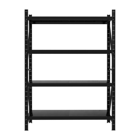 Dalwhinnie Garage Z Brace Shelving Rack, 4 Tier, 1.5m x 0.6m x 2m, Black