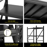 Dalwhinnie Garage Z Brace Shelving Rack, 4 Tier, 1.5m x 0.6m x 2m, Black