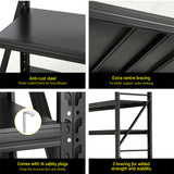 Dalwhinnie Garage Z Brace Shelving Rack, 4 Tier, 2m x 0.6m x 1.8m, Black