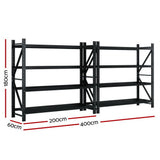 Glencoe Garage Steel Shelving Rack, 5 Tier, 4m x 1.8m, Black