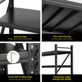 Glencoe Garage Steel Shelving Rack, 5 Tier, 4m x 1.8m, Black