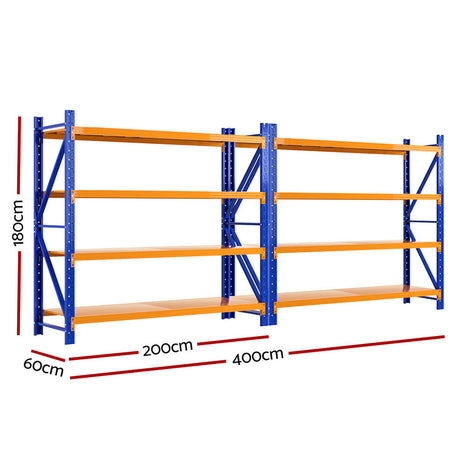 Glencoe Garage Steel Shelving Rack, 5 Tier, 4m x 1.8m