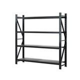 Ribchester Steel Shelving Unit, 4 Tier, 2m x 2m, Black