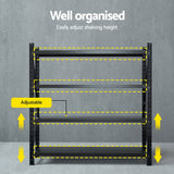 Ribchester Steel Shelving Unit, 4 Tier, 2m x 2m, Black