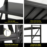 Ribchester Steel Shelving Unit, 4 Tier, 2m x 2m, Black