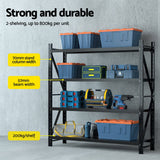 Glencoe Garage Steel Shelving Rack, 5 Tier, 4m x 2m, Black