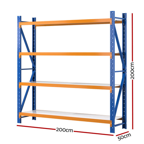 Aviemore Garage Boltless Shelving Rack, 5 Tier, 2m x 2m, Blue