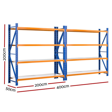 Glencoe Garage Steel Shelving Rack, 5 Tier, 4m x 2m