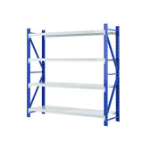 Warehouse Shelving Rack 4 Tier 200kg 2M x 2M 600mm Deep Blue and Grey