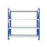 Warehouse Shelving Rack 4 Tier 200kg 2M x 2M 600mm Deep Blue and Grey