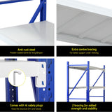 Warehouse Shelving Rack 4 Tier 200kg 2M x 2M 600mm Deep Blue and Grey