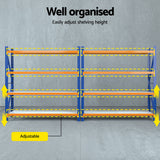 Glencoe Garage Steel Shelving Rack, 5 Tier, 4m x 2m, Orange
