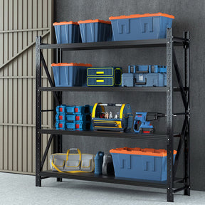 Whalley five tier boltless steel shelving unit for garage storage