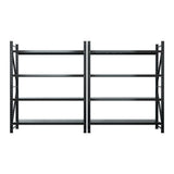 Glencoe Garage Steel Shelving Rack, 5 Tier, 4m x 2.4m, Black