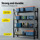Glencoe Garage Steel Shelving Rack, 5 Tier, 4m x 2.4m, Black