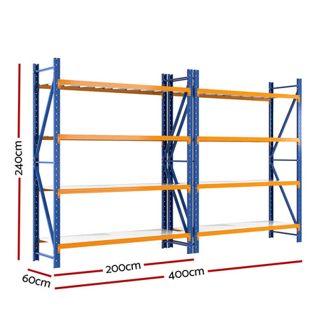 Glencoe Garage Steel Shelving Rack, 5 Tier, 4m x 2.4m