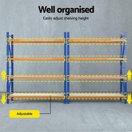 Glencoe Garage Steel Shelving Rack, 5 Tier, 4m x 2.4m
