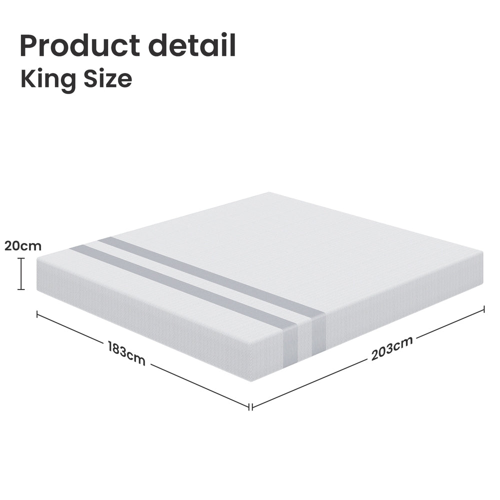 Medium Soft Gel Memory Foam Mattress, 20cm King
