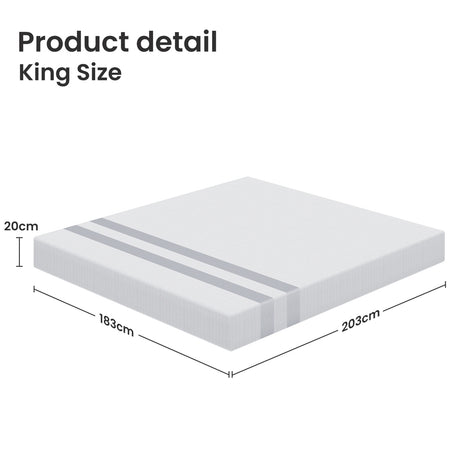 Medium Soft Gel Memory Foam Mattress, 20cm King