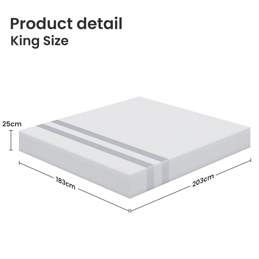 Medium and Firm Reversible Gel Memory Foam Mattress, 25cm King (view 2 of 7)