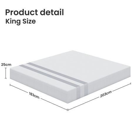 Medium and Firm Reversible Gel Memory Foam Mattress, 25cm King (view 2 of 7)