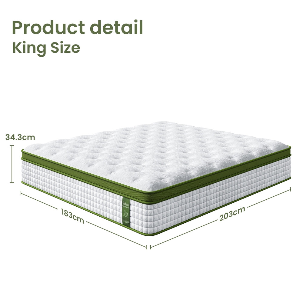 Medium firm latex hybrid pocket spring mattress, 34cm king